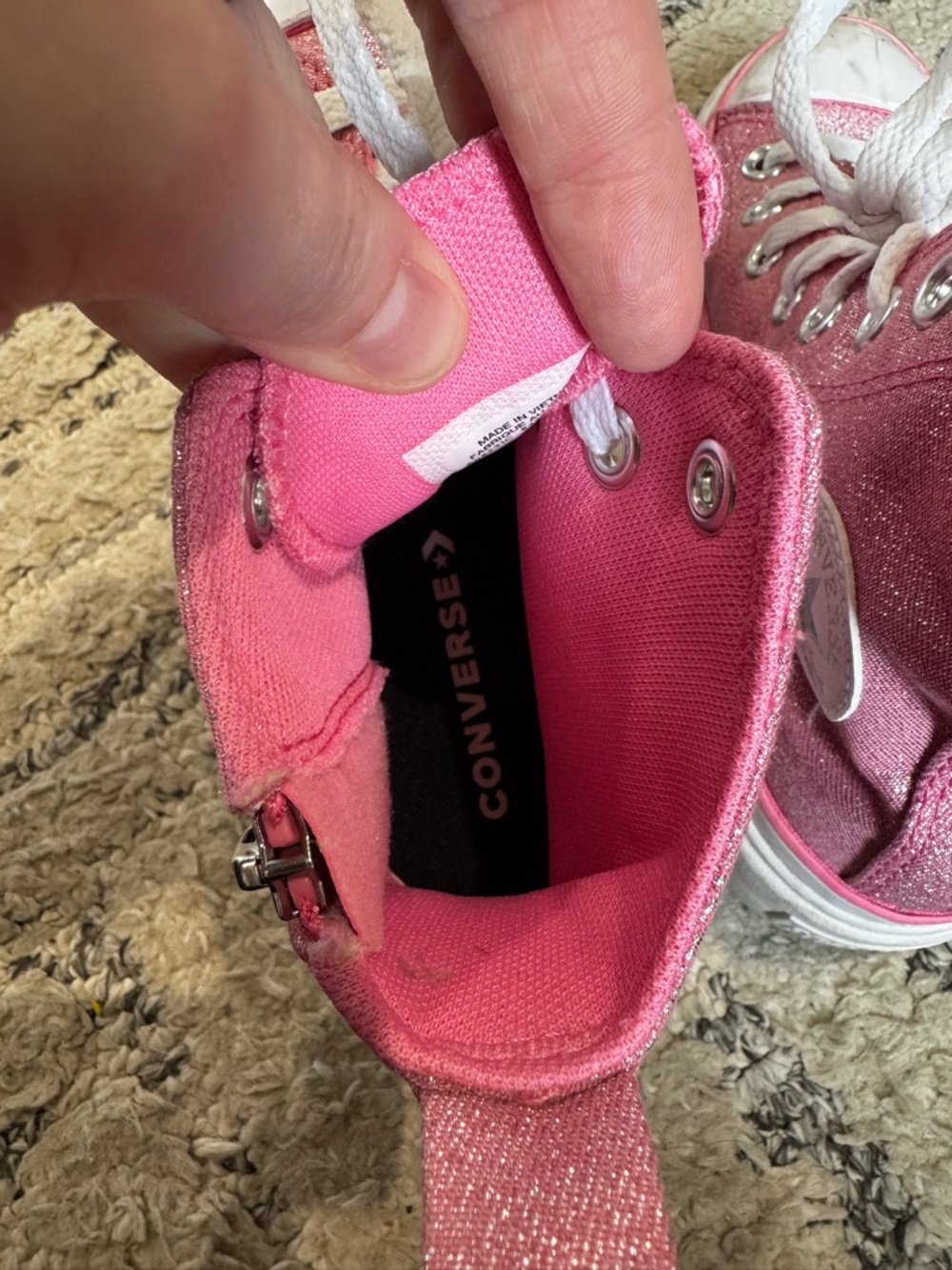 Converse Kids Girls Platform Lugged Pink Size 2.5 VGUC - Picture 6 of 6